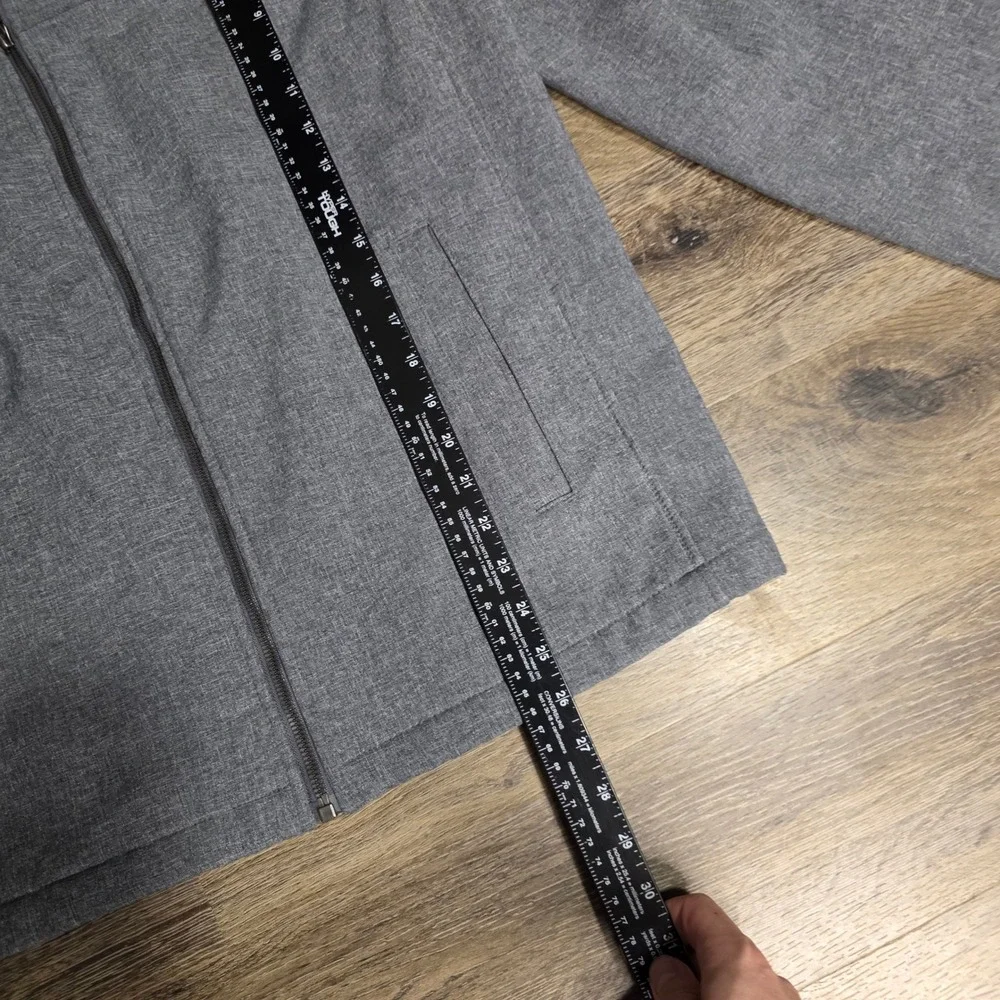 Dockers Mens Gray Softshell Full Zip Jacket Fleece Lined Size L Large Heathered - Picture 2 of 7